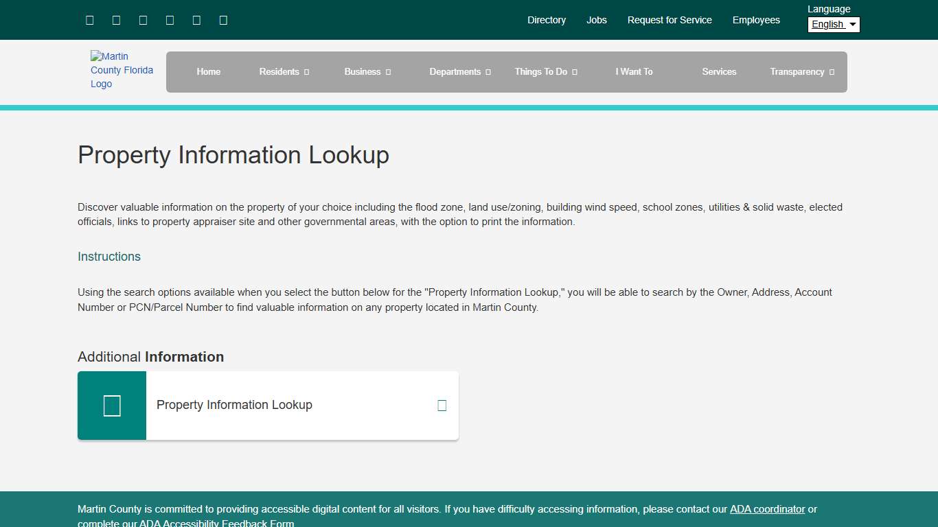 Property Information Lookup Martin County Florida